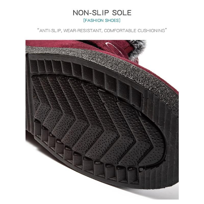 Women's High-Top Thermal Snow Boots with Velcro Fastening Fleece-Lined Women's Boots Casual Women's Shoes Autumn Style