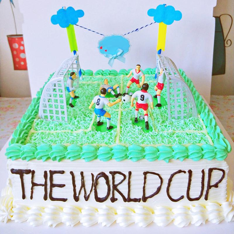 8Pcs/Set Soccer Football Cake Topper Player Birthday Cake Decoration Model
