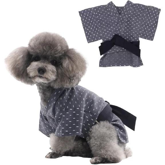 MANON ROSA Dog Costume Japanese Yukata Kimono - Traditional Pet Kimono Cosplay for Small Medium Dogs, Puppies Cats Kittens, Breathable Adjustable