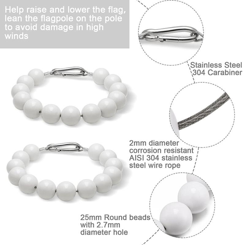 Flagpole Beaded Retainer Adapter Aluminium Flagpole Fixing Tool Indoor Outdoor Flagpole Accessories Residential Commercial