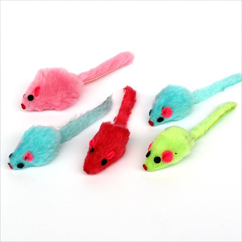 Cats Play with Colorful Tailed Little Mice. Pet Toys, Cat Toys, Colorful Mice, Plush Mice