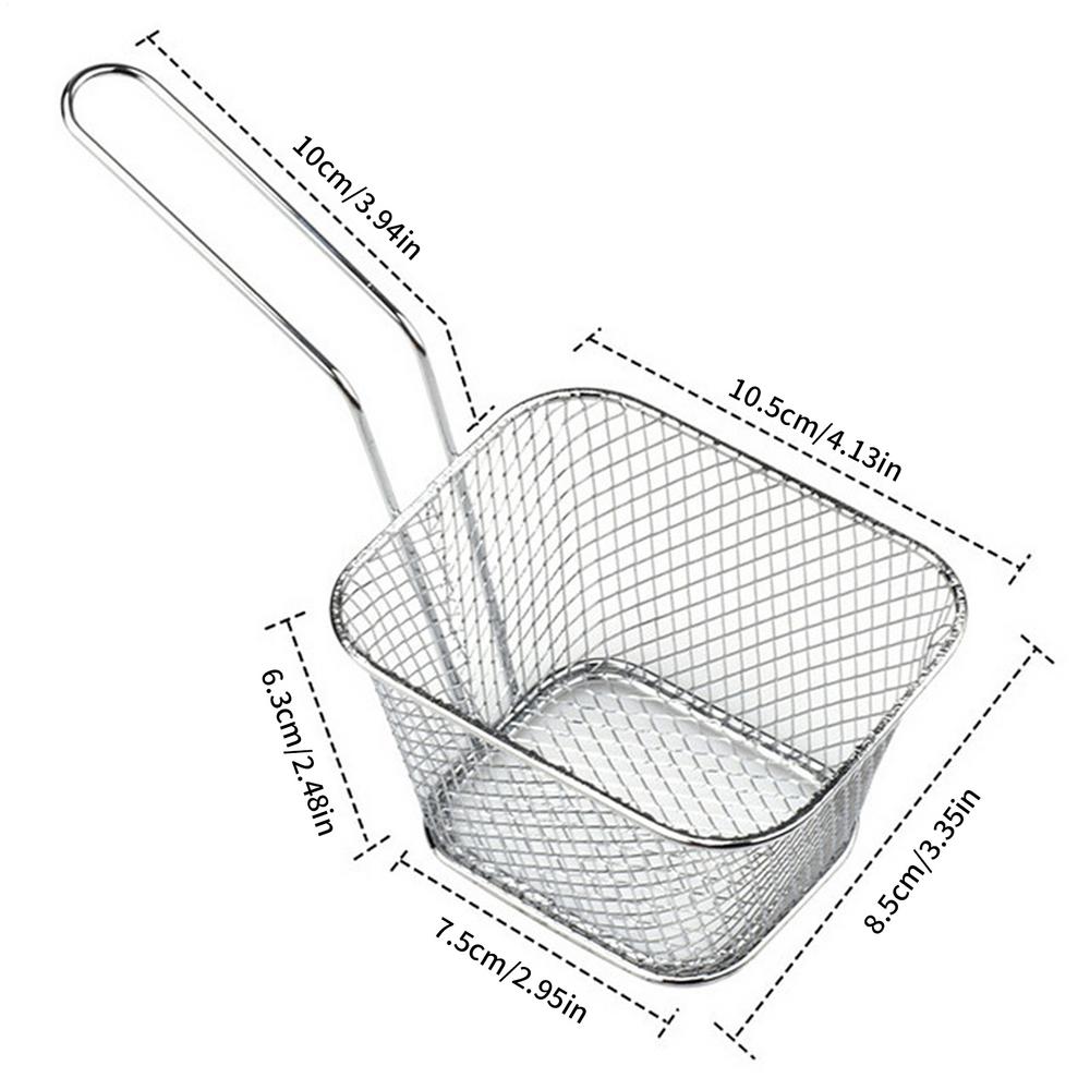 

Stainless Steel Mesh Strainer Spoon Frying Basket Hot Pot Strainer Frying Filter Basket For Cooking Rinsing Straining Draining срібний