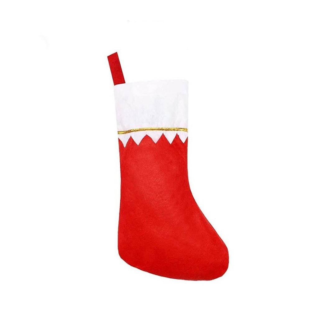 

5pcs Cute Plush Hanging Socks Non-woven Candy Gift Bags Holiday Festival Decor белый