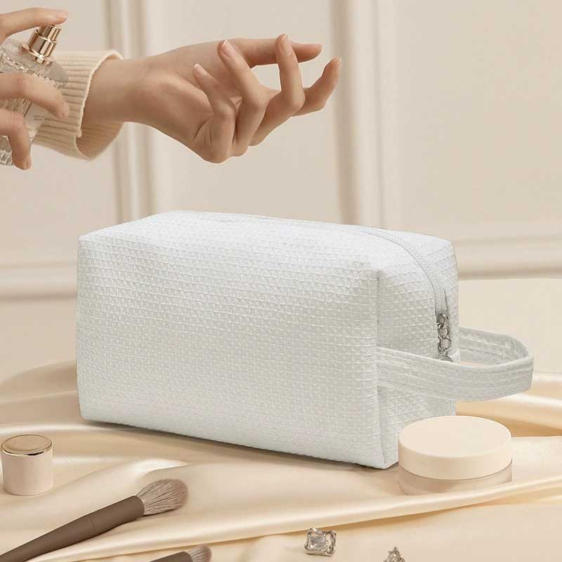 Ladies' Cosmetic Bags Solid Color Japanese Harajuku Cotton Soft Makeup Bags Travel Portable Compact Large Capacity Storage Bags