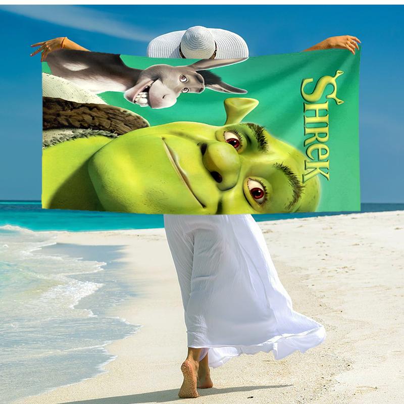 1pc Shrek1 Beach Towel, Comfortable and Thick, and Swimming/Bath/Picnic/Camping Towel, Suitable for Seaside Beaches