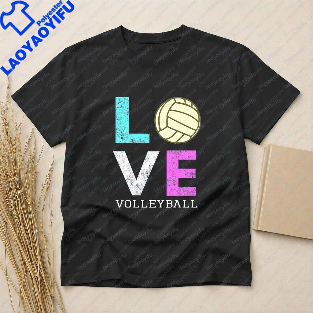 Awesome Girls Unisex Volleyball Gift They Love Volleyball Summer Trend RoundNeck ShortSleeved Unisexs Comfortable TShirt