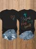 Unisexs Loose Fit Round Neck Short Sleeve Letter Graphic Tshirt