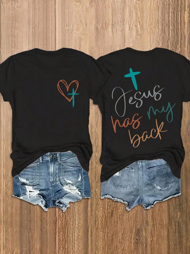Unisexs Loose Fit Round Neck Short Sleeve Letter Graphic Tshirt