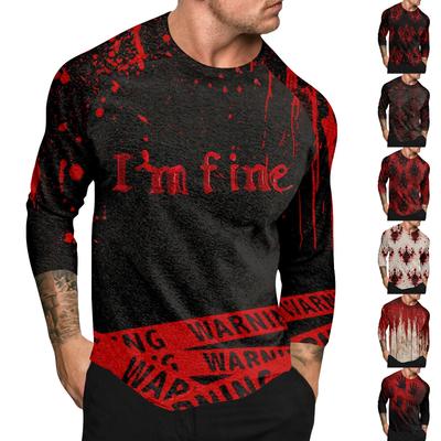 Halloween-Print Raglanärmel Herren Langarm-Top