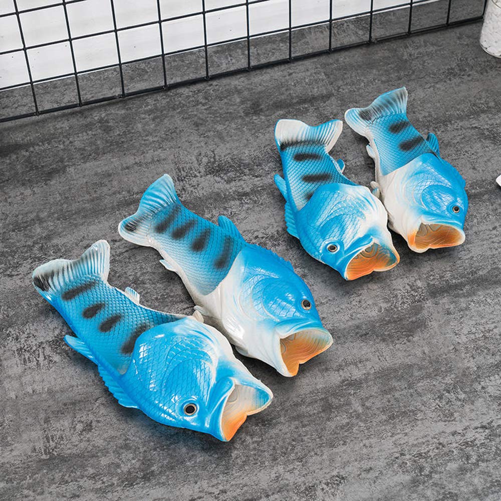 Fun Bathroom Fun Sizes Cm [Asifn] Fish-Shaped Slippers, Unisex, Lightweight, Breathable, Slippers, Flexible, Unique, Design, Black, 25.0-25.5