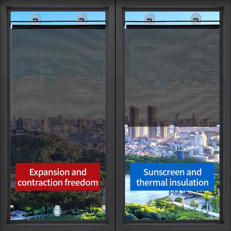 Retractable Blackout Blind Shade with Suction Cups Temporary Portable Window Cover Curtain Car Auto Side Window Roll Curtains