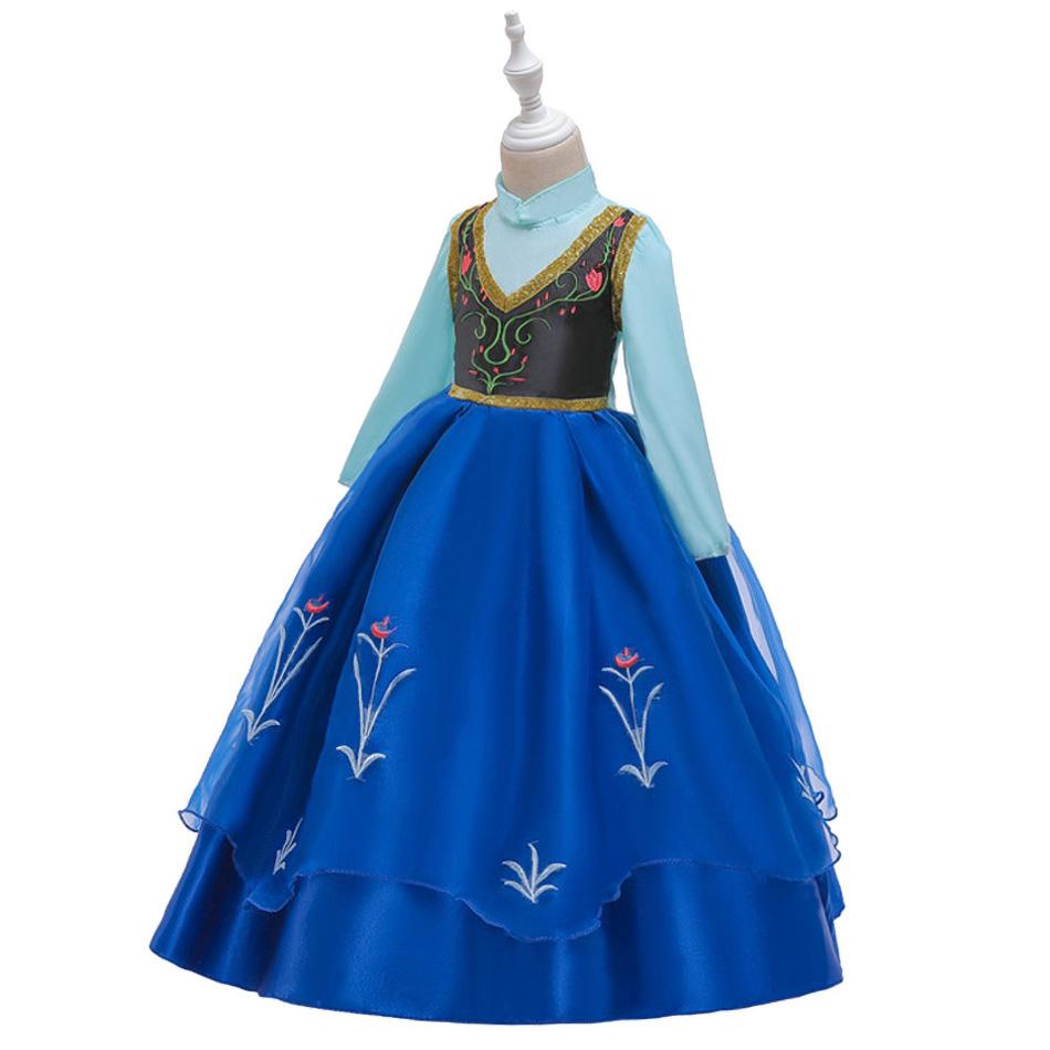Girls Snow Queen Cosplay Costume Child Ball Gown Clothes Halloween Costume Girl Elsa Princess Dress Kids Christmas Anna Dresses