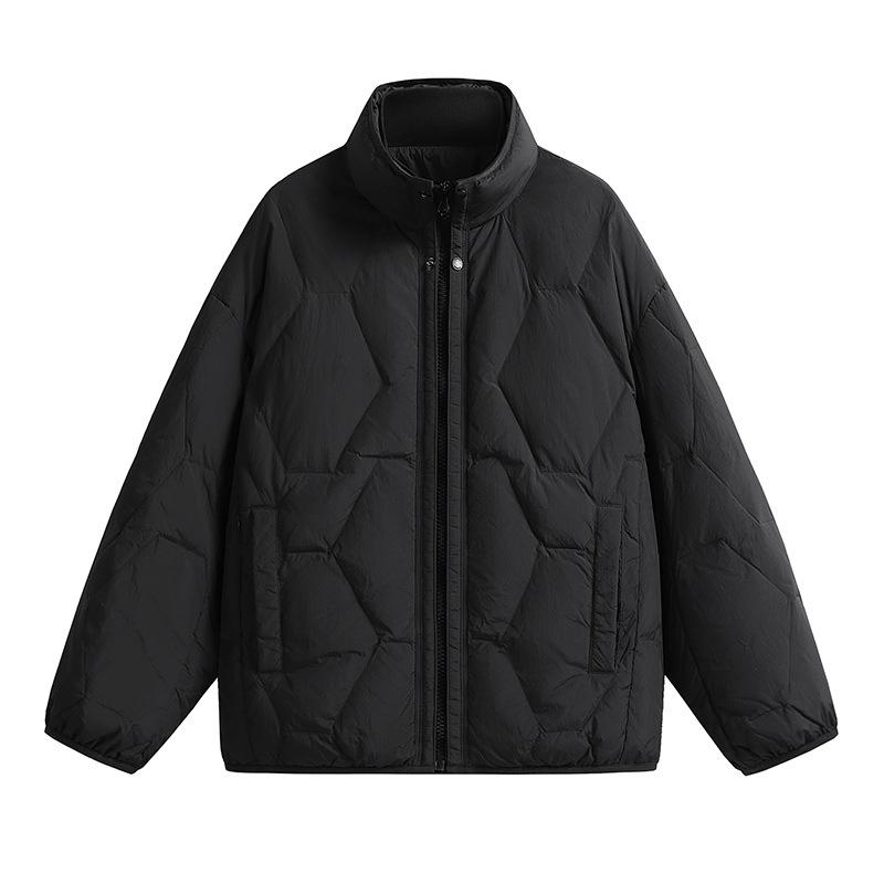 

Men s Lightweight Stand Collar Down Jacket - 90% White Duck Down, High Quality Winter Coat. M чорний