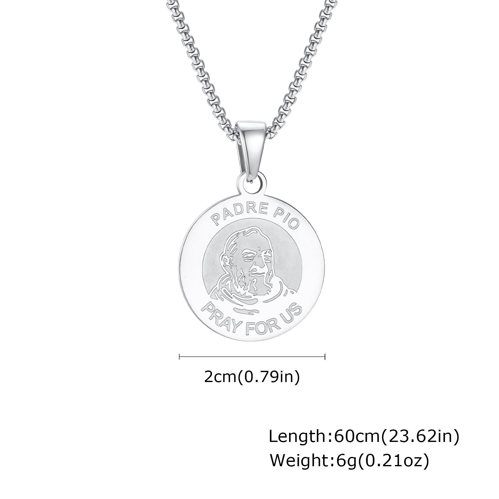 

Vnox Unique Stainless Steel Bracelets For Women Men,Padre Pio Catholic Saint Round Accessory Bangles,Religious Jewelry Set Gifts