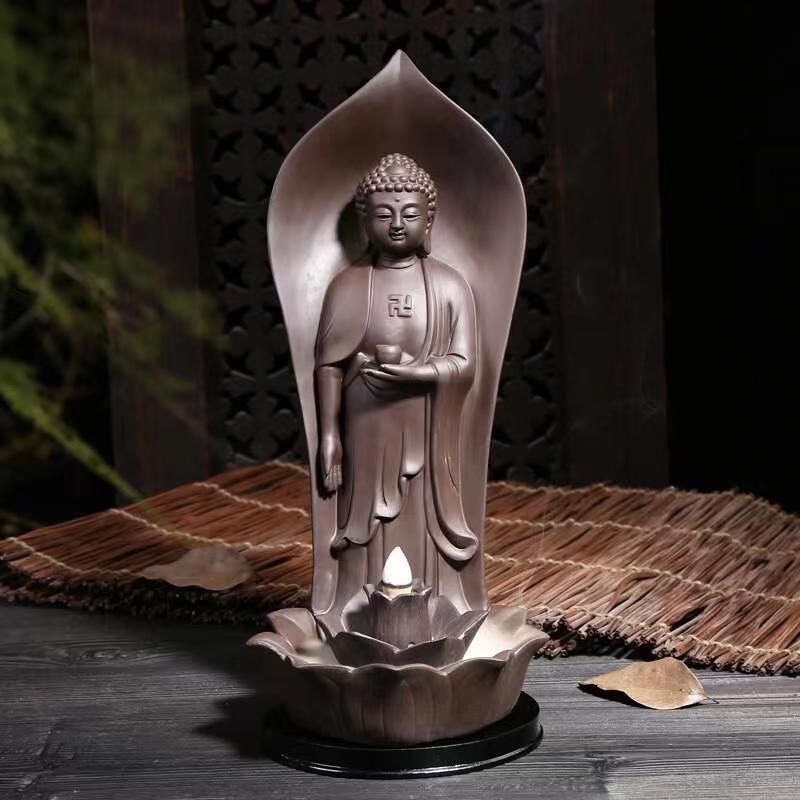 

Фиолетовый песок, подставки для благовоний, подставки для благовоний с обратным потоком, керамическое украшение, буддийская ароматерапия для дома, украшение Будды,