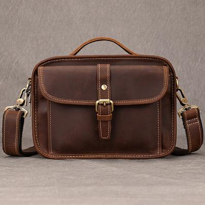 Men's Crossbody Bag, Crazy Horse Leather Retro Handbag, Men's Shoulder Bag, Men's Shoulder Bag, New Leather Men's Bag