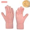 Warm Knitted Gloves Women Winter Riding Office Minimalist Cold Proof Double Layer Touchscreen Gloves