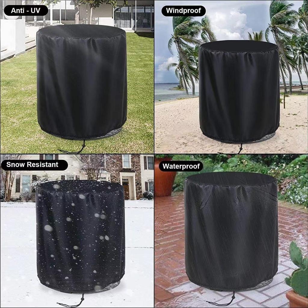 Oxford Cloth Garden Furniture Round Table Cover, Waterproof Sunproof Dustproof, Universal for Round Table & Chairs