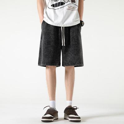 Distressed Summer Shorts Men Cotton Drawstring Harajuku Loose Sweatshorts Male Casual Short Pant Streetwear