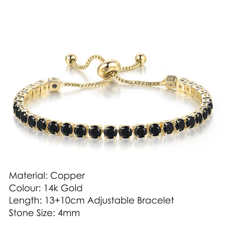ZHOUYANG Tennis Bracelet For Women Luxury Handy Adjustable 4 Claws Mosaic 4mm Zirconia Rose Gold Color Fashion Jewelry Gift H133
