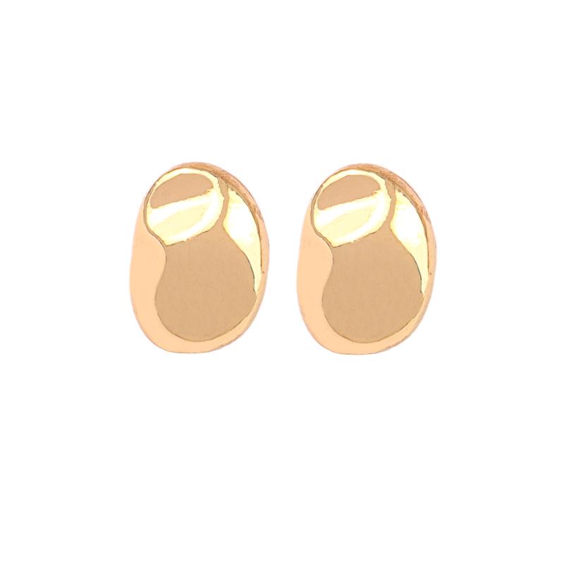 925 Silver Japanese-Korean Irregular Gold Stud Earrings - Minimalist and Versatile Design for Women
