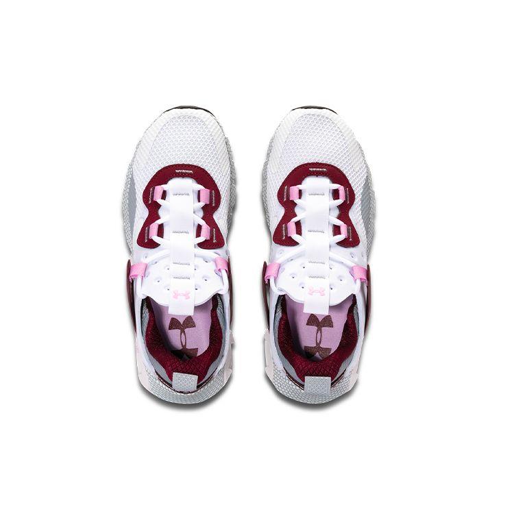Under Armour Hovr Mega Movement Nm Durable Low-Top Running Shoes Women sneaker White Gray Red 3023873-107