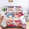 3D Printed Anime Re Zero Ram Rem Bedding Set Duvet Cover Bedroom Comforter Single Twin King _Size Quilt Cover Home Textiles