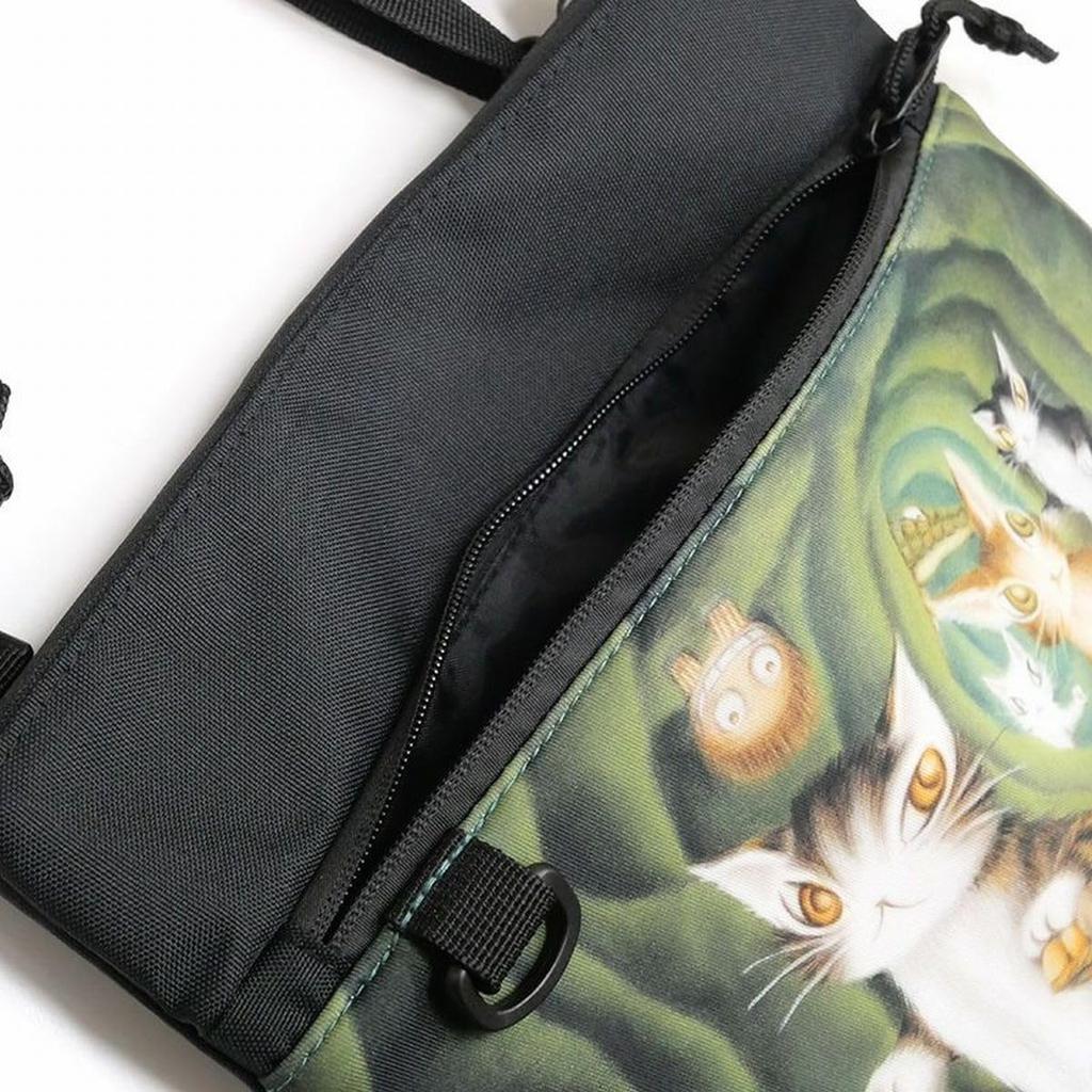 [Wachifield] Dayan the Cat Lightweight and Durable Embossed Pouch with Funny Characters