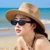 Straw Hat Women's Summer UV Protection Versatile Beach Top Hat Jazz Hat Trendy Breathable Sun Hat