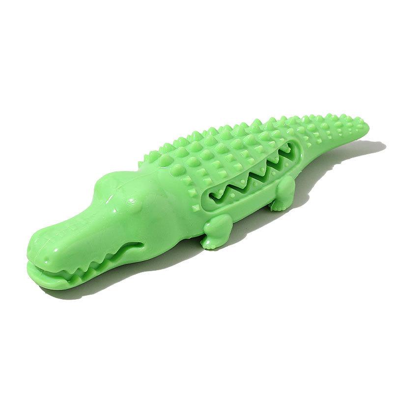 

Pet Toy Crocodile-shaped Educational Dog Toy with Chewable and Cleaning Features for Teeth Care, Interactive Dog Chewable Rubber Toy зелёный