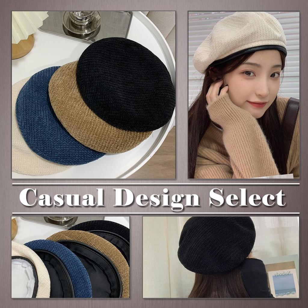 CP896 [One Limitation] Beret, Autumn/Winter, Simple, Stylish, Fluffy, Elegant, Women's (Beige)