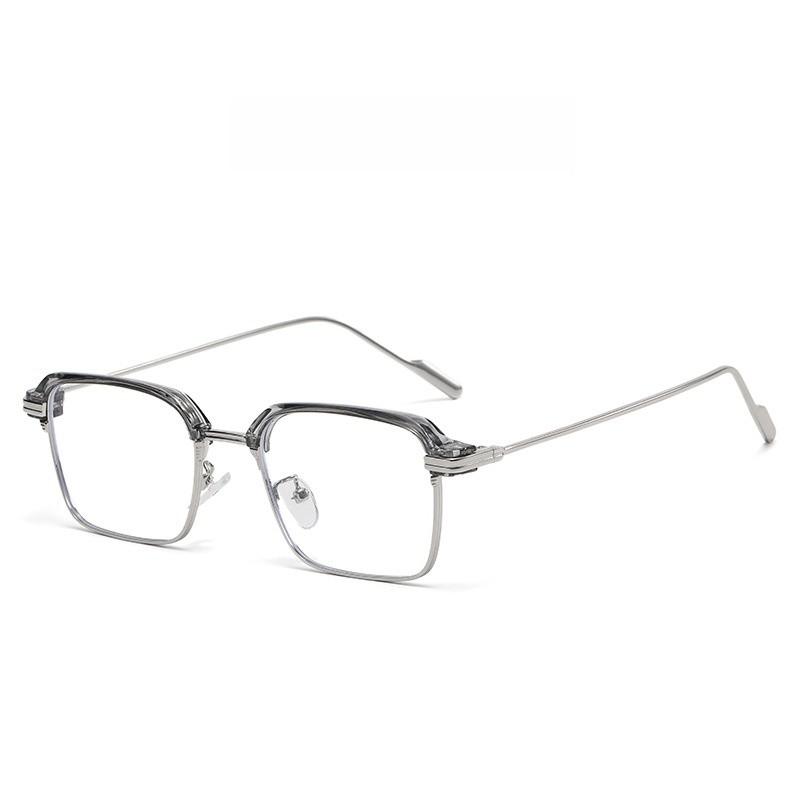 Modern Clear Blue Light Glasses With Metal Frame For Home Office And Commuting Use