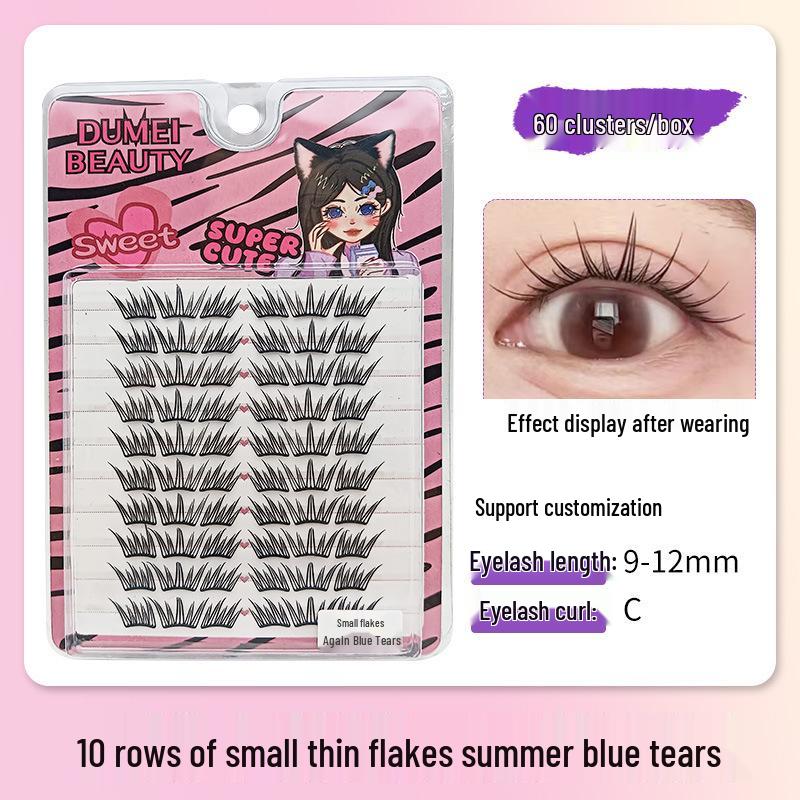 10-Row Autumn Leaf & Sunflower Faux Eyelashes - Flat, Glue-Free