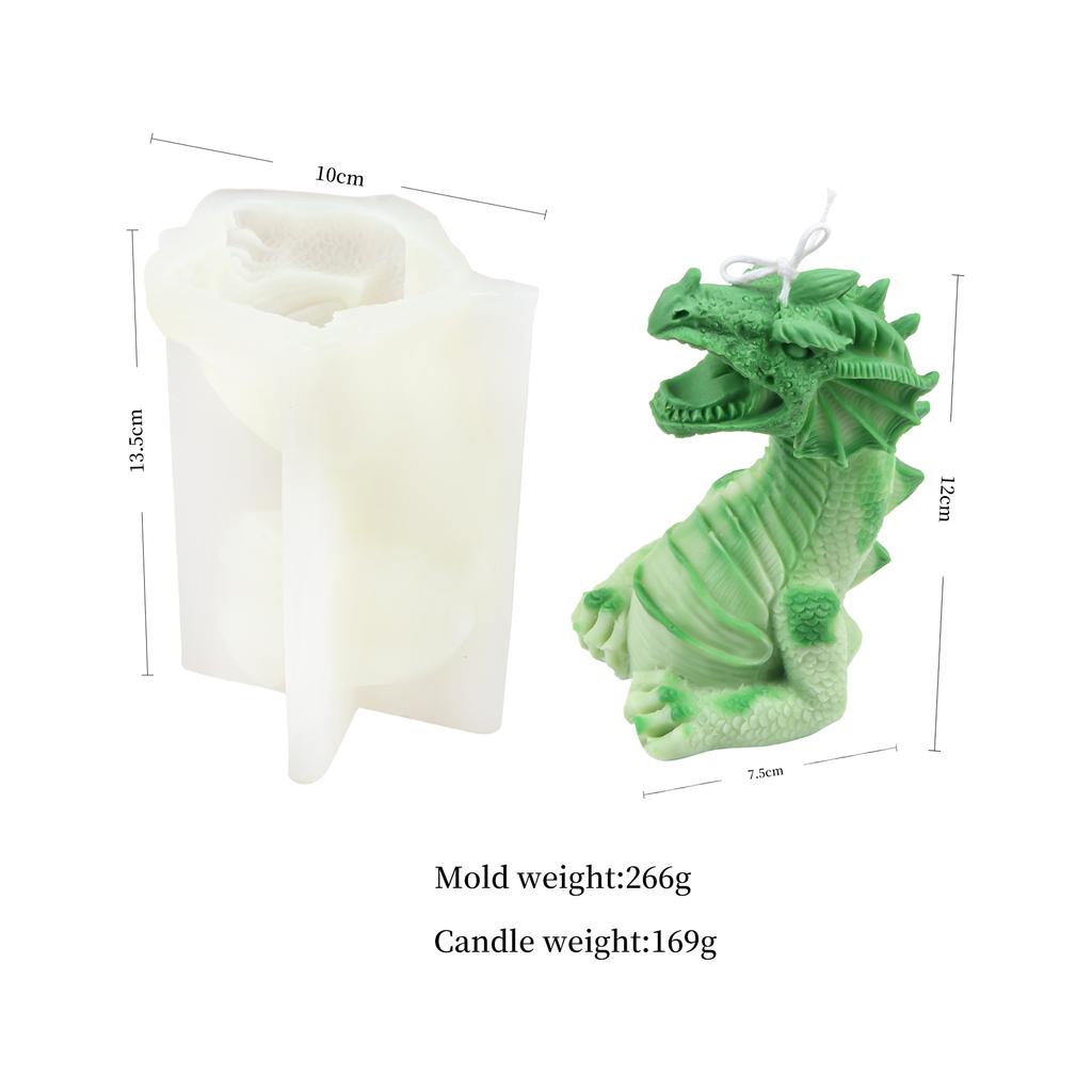 DIY Myth Magic Dragon Head Soy Wax Candle Mould Handmade Soap Home Decoration Soy Wax Candles 3D Long Head Body Gypsum Mould