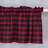 Useful Pocket Curtain Non-fading Plaid Thick Decorative Rod Pocket Valance for Living Room