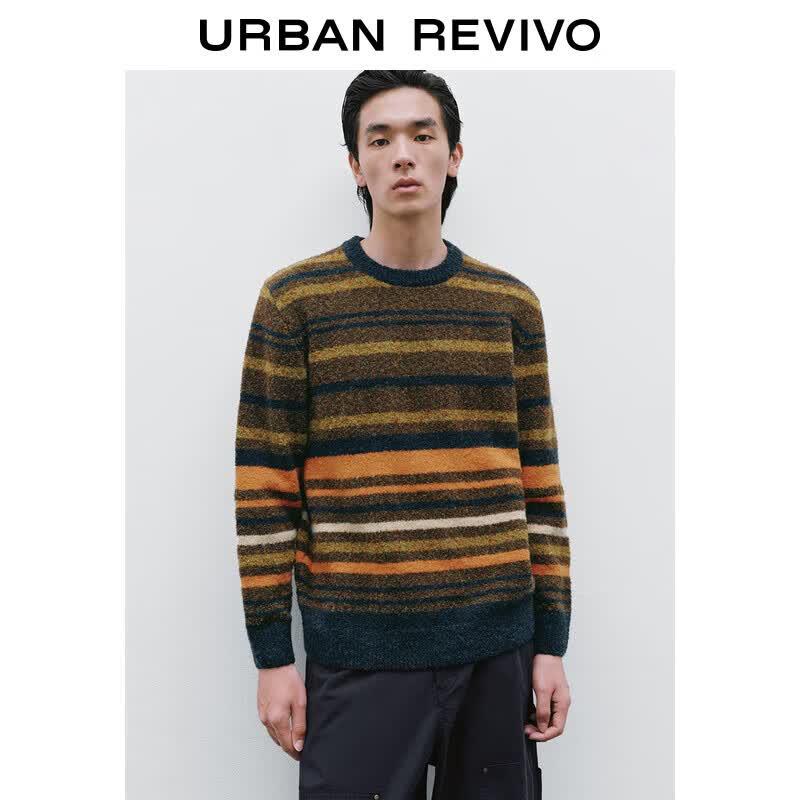 UR Men s Retro Color Block Stripe Knit Sweater M