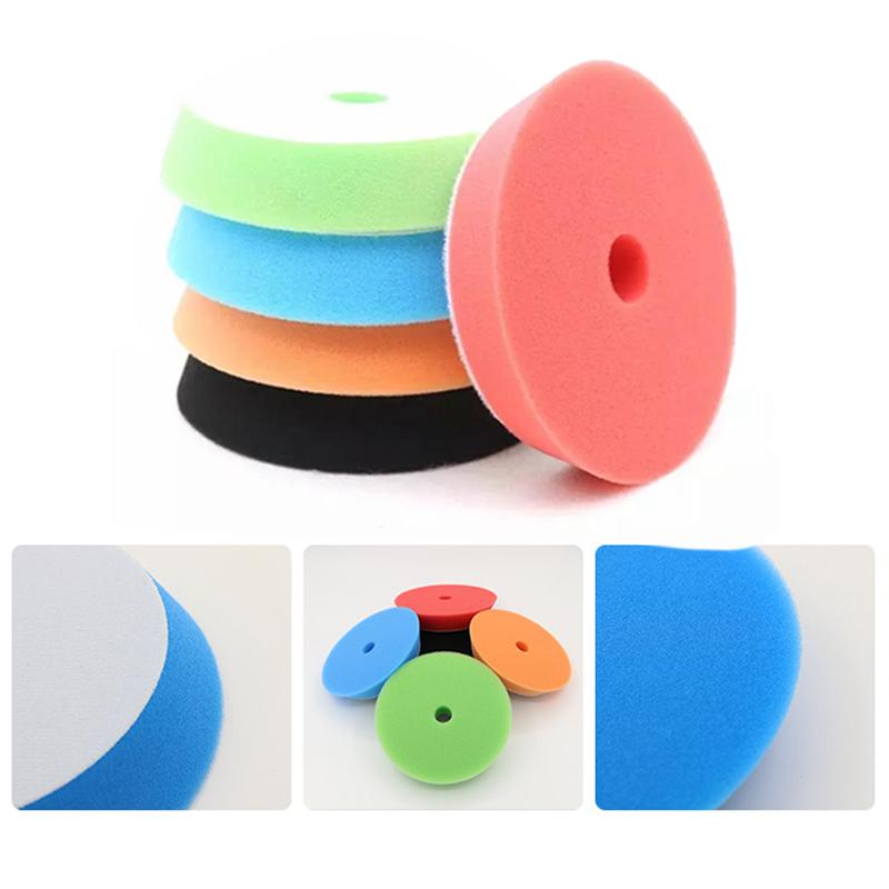 SEAMETAL 5PCS 5"/6 " Car Polishing Sponge Pads 130mm /155mm Foam Buffing Polish Pad Polishing Machine Wax Pads