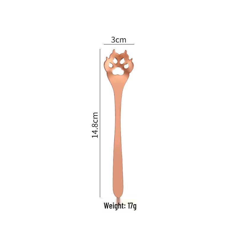 304 Stainless Steel Cat & Dog Paw Coffee Stirring Spoon - Creative Cartoon Gift Spoon