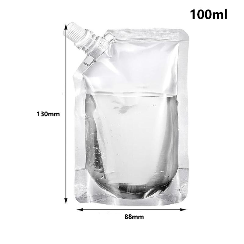 10pcs Transparent Plastic/Aluminum Foil Liquid Package Nozzle Bags Juice Beverage Milk Sealed Stand Up Storage Reusable Pouch