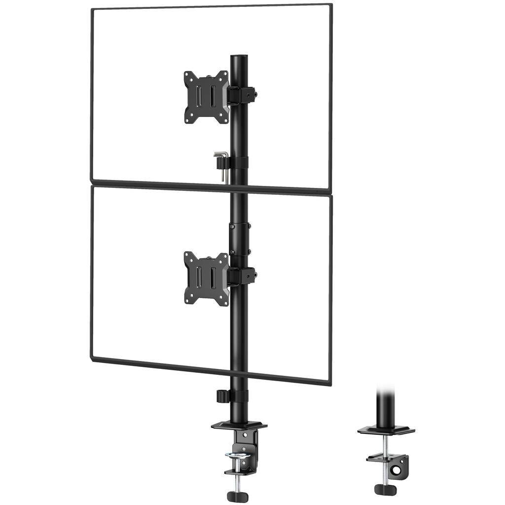 monTEK Dual Monitor Compatible with Inch 10kg Load Capacity Per Vertical Dual Screen PC Monitor Adjustable and Multiple Arm, 17-32 Monitors, Monitor,