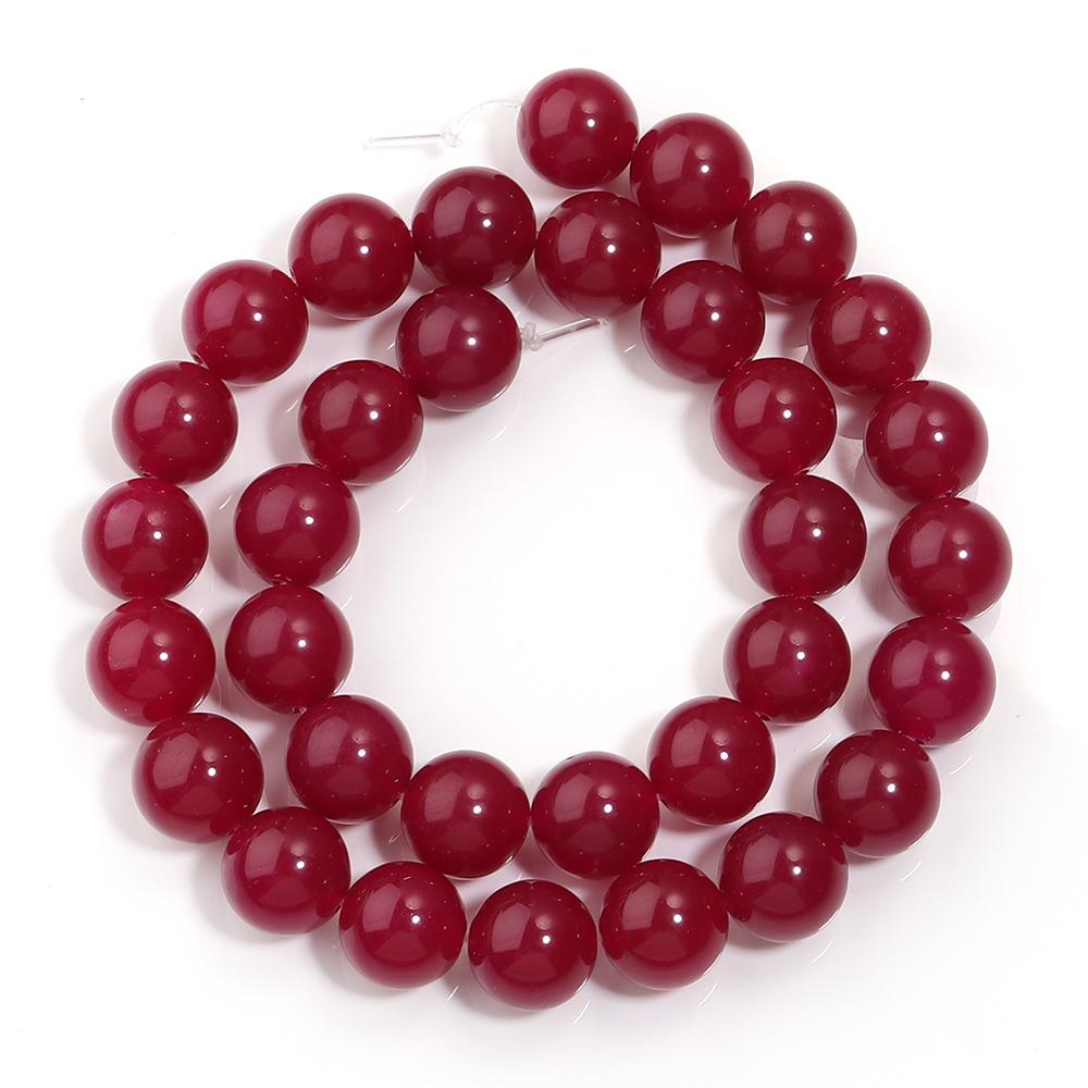 1 Strand Natural Purple Red Chalcedony Stone Beads 4 6 8 10 12mm Round Gemstone Beads for Jewelry Making DIY Bracelets Necklace