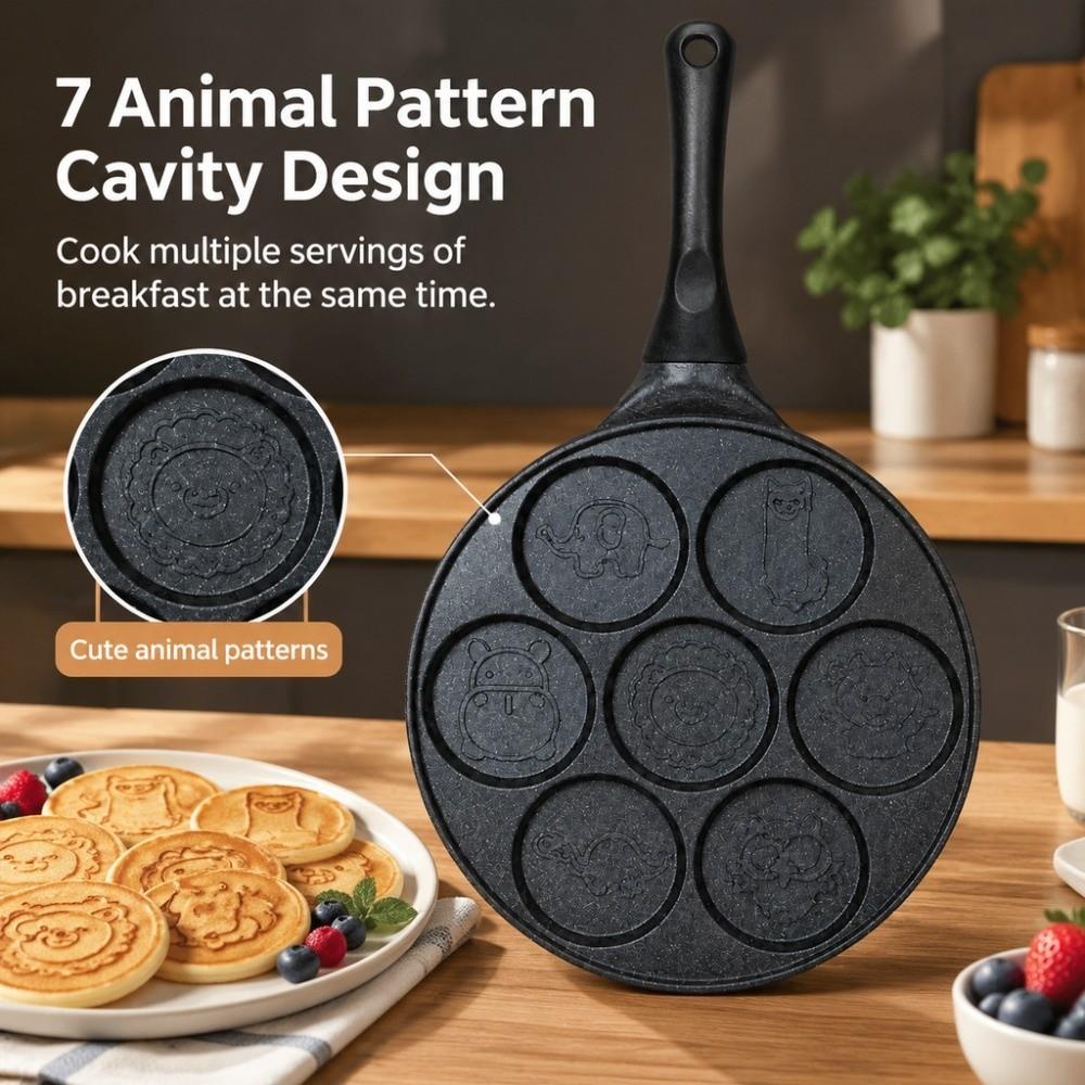 Non-Stick Coating Cartoon Griddle Pan Aluminum Alloy Egg Burger Mold Home Kitchen