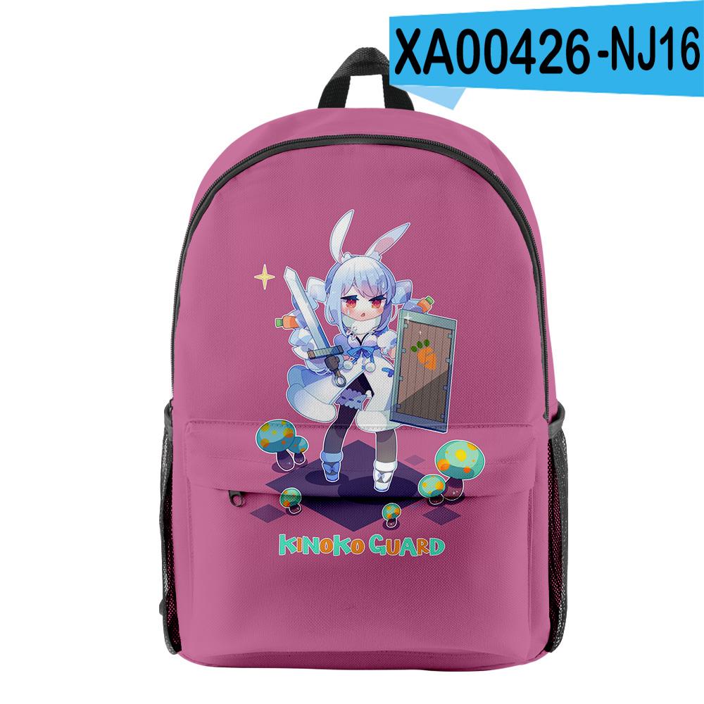 Classic HOLOLIVE VTuber Usada Pekora pupil Bookbag Notebook Backpacks 3D Print Oxford Waterproof Boys/Girls Travel Backpacks