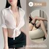 Pure Desire Uniform Sexy Hottie Suit Exposed Navel Short White Shirt Secretary Sex Uniform Cosplay Woman