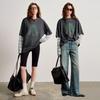 Chuyu Faux Two-Piece Striped Lyocell Cotton Long Sleeve T-shirt