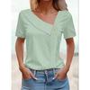 DAFIFY Damemote Uformelt sommer våren ensfarget trykk kortermet V-hals bluser og skjorter