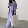 Loose Short Sleeve Long Shirt Dress