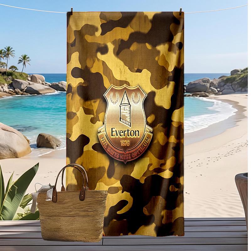 Everton Football Print Beach Towel, Large Soft Quick Dry Towel for Beach Camping Swimming