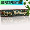 Retro Happy Holidays Metal Sign 16x4 Inch Christmas Wall Decor Rust-Resistant Easy To Hang for Home Garden Bar Porch Farmhouse