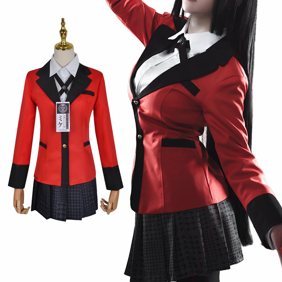 

Jabami Yumeko Косплей Костюм на Хэллоуин Взрослый Костюм Униформа Комплект из 6 предметов Косплей Костюм Маскарадный Костюм [ZOMOZO] - (XL) красный